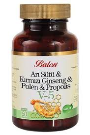 Balen V-5 Arı Sütü & Kırmızı Ginseng & Propolis Kapsül resmi