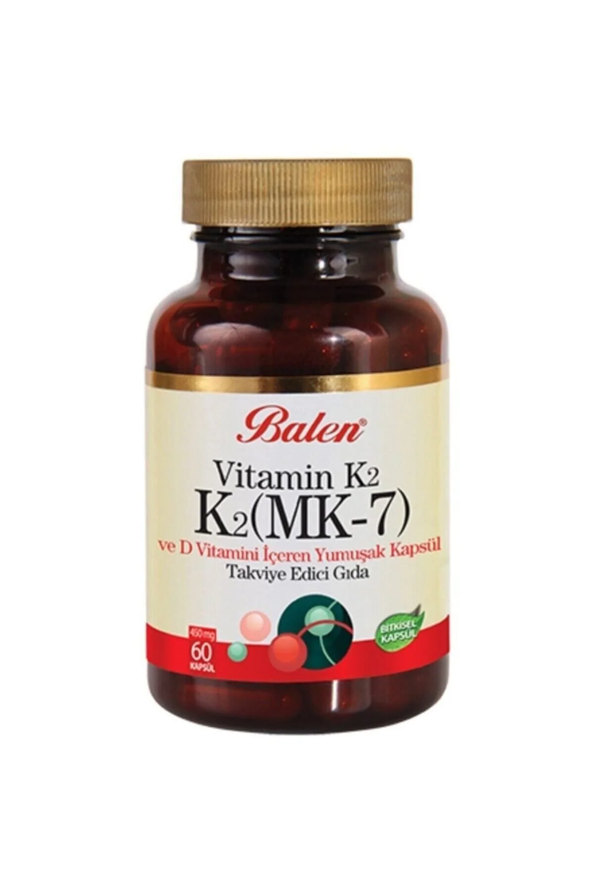 Balen Vitamin K2 (MK-7) D Vitamini Kapsül resmi